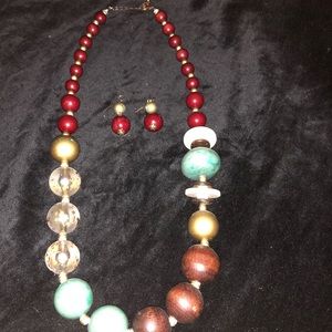 Multicolored ball and chain necklace